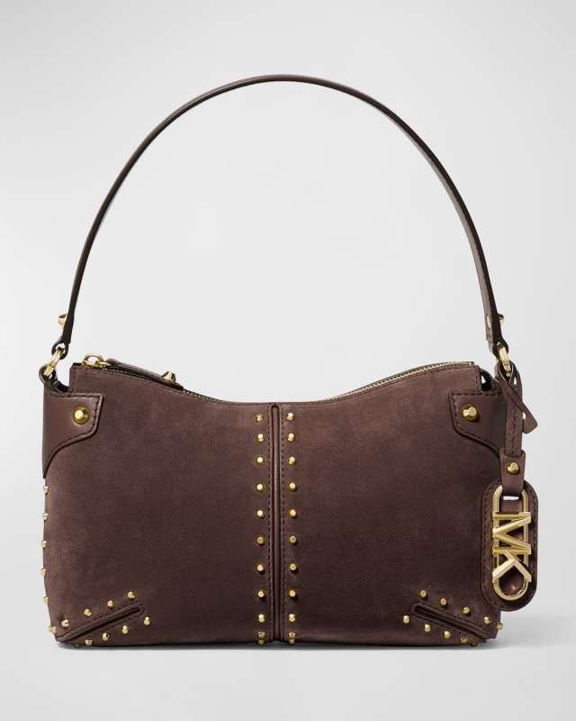 Astor Large Pouchette Suede Shoulder Bag